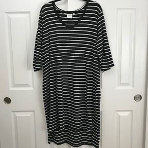 Black & White Striped Hi-Lo High Low Dress